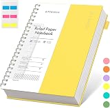 EMSHOI A4 Notebook 300 Pages Spiral 100gsm PVC Cover Yellow view 1