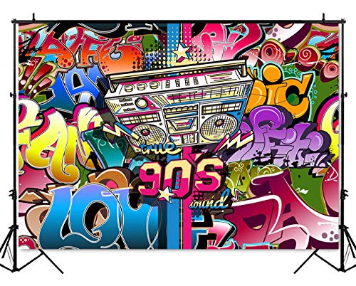 Mehofoto Hip Pop 90 S Backdrop 7x5ft Vinyl Graffiti Music 90th