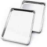 KITCHENATICS Premium Quality Half Sheet Size Baking Pans, Nonstick Cookie Sheets for Baking, Oven Safe Baking Sheet Pans, Heavy Duty 1/2 Commercial Baking Sheets for Oven - 13.1" x 17.9" IN, Set of 2