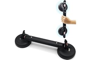 SKMEDITEC Suction Grab Bar for Shower Bathtub: Upgraded Heavy Duty Non-Slip Grip Handle with Strong Suction Cup for Bathroom Wall, Max Load 269LBS Safety Bar for Elderly Senior Disabled Handicap, 17 Inch, Black