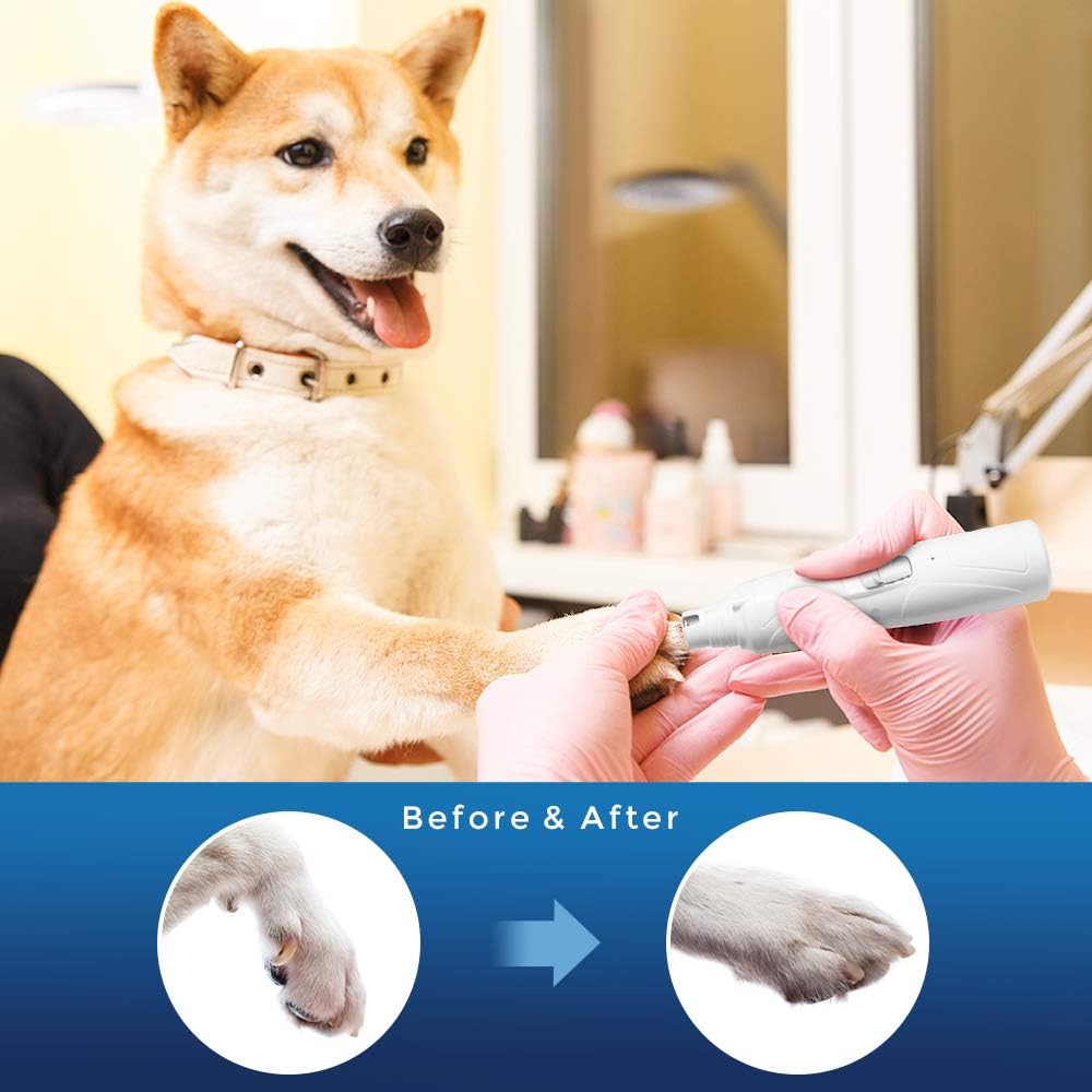 Petural Dog Nail Grinder and Clippers – Upgraded 2-Speed Rechargeable Electric Pet Nail Trimmer – Painless Paws Grooming, Trimming Tool, Smoothing for Cats, Large, Medium & Small Dogs