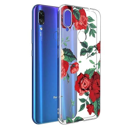 Yoedge Xiaomi Redmi Note 7 Hülle, TPU Silikon Transparent Schutzhülle Handyhülle mit Muster Motiv Case Ultradünn Stoßfest 360