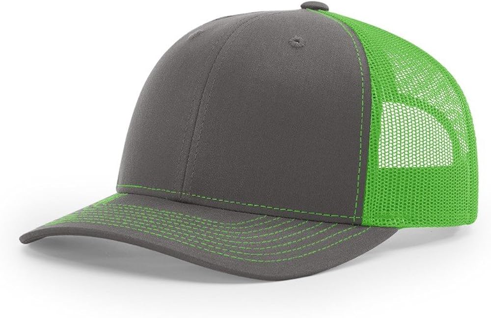 Richardson 112 Trucker OSFA Baseball Hat Ball Cap, Black/Charcoal, SIZE at  Men’s Clothing store