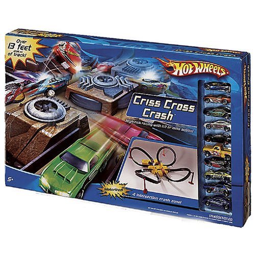 Hot Wheels Criss Cross Crash Track Set w/ 10 Bonus Cars