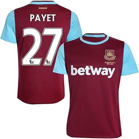 FC Football Jersey West Ham United #27 Payet Home Soccer Jersey Red Wine: Amazon.co.uk: Clothing