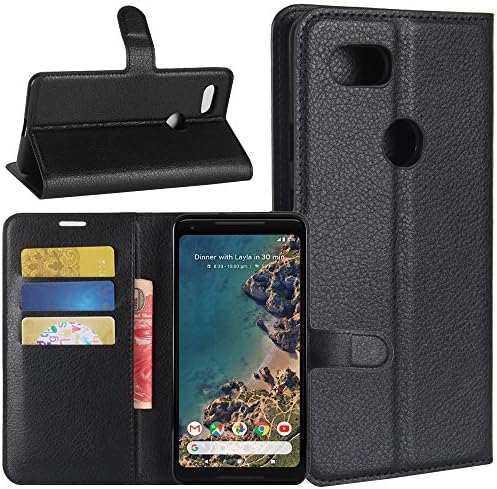 Google Pixel 2 XL Phone Case, FARRED360 Preminum PU Leather Flip Credit Card Slots Cash Holder Protective Case with Magnetic Flip Stand for Pixel 2 XL [6.0 inches, 2017 Released], Black
