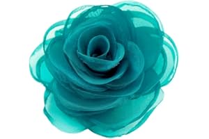 MERDIA Lovely Rose Flower Hair Clips and Brooches for Women | Floral Pins and Accessories with Green Brooch