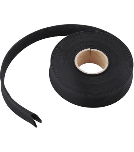 BENECREAT Ruban Biais Double Pli Coton 25m X 12mm Noir - Pour Couture, Ourlets, Passepoil Et Matelassage