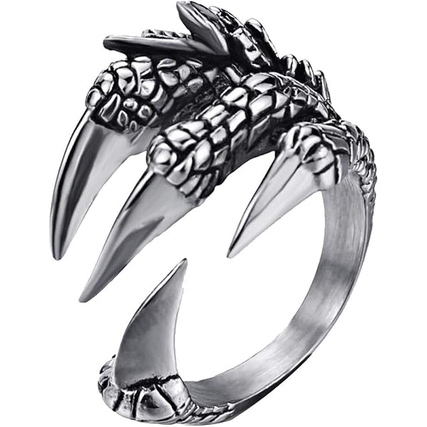 Paire De Boutons De Manchette En Métal Argenté - Motif Dragon Et Couronne, Vintage, Occasion