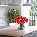 HO2NLE 20pcs Artificial Flowers Fake Wedding Bouquet Arrangements for Home Kitchen Living Room Dining Table Centerpieces Decorations Red