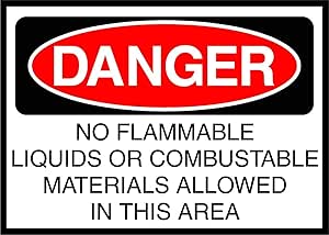 Bit No inflamable líquido o material combustible, señal de metal para