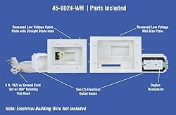 DATA COMM 45-0024-WH Recessed Pro-Power Kit with