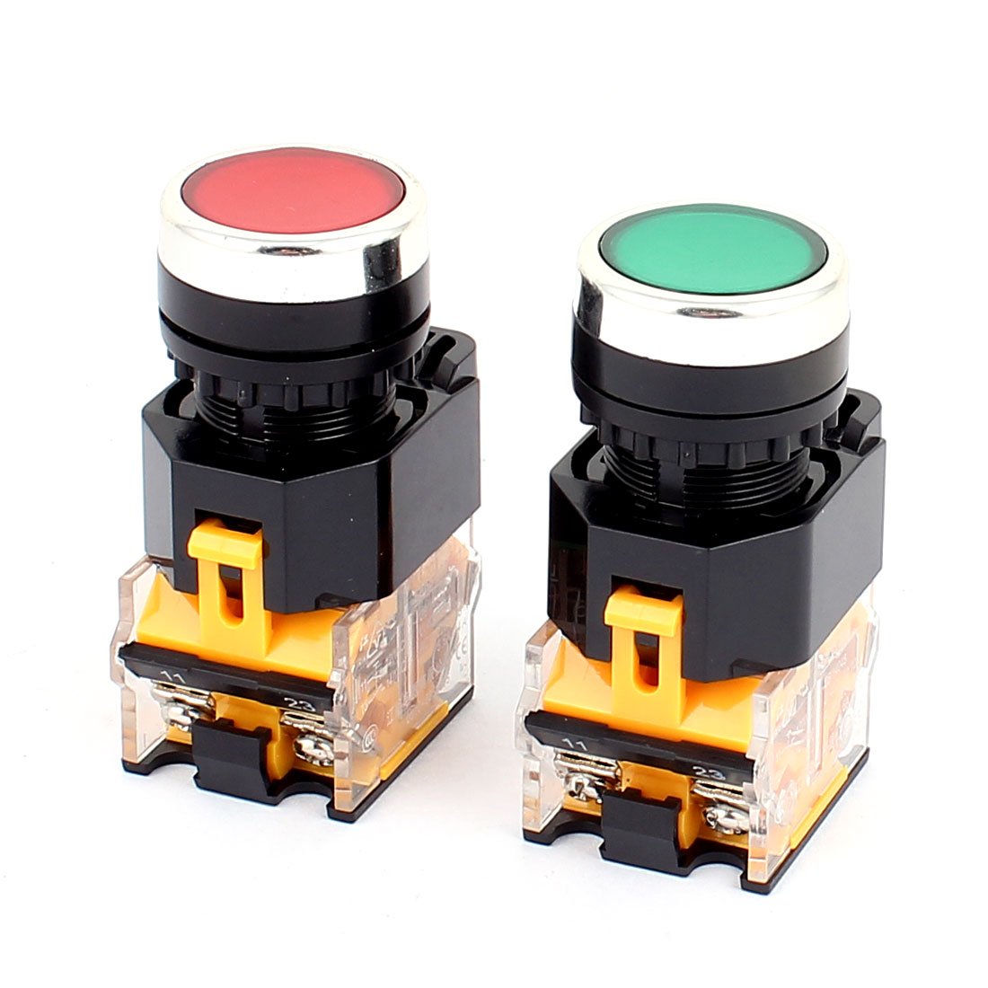 Sourcingmap 1 Pair LA38/203 AC 400V 10A Momentary 1N0 1NC Push Button Switch
