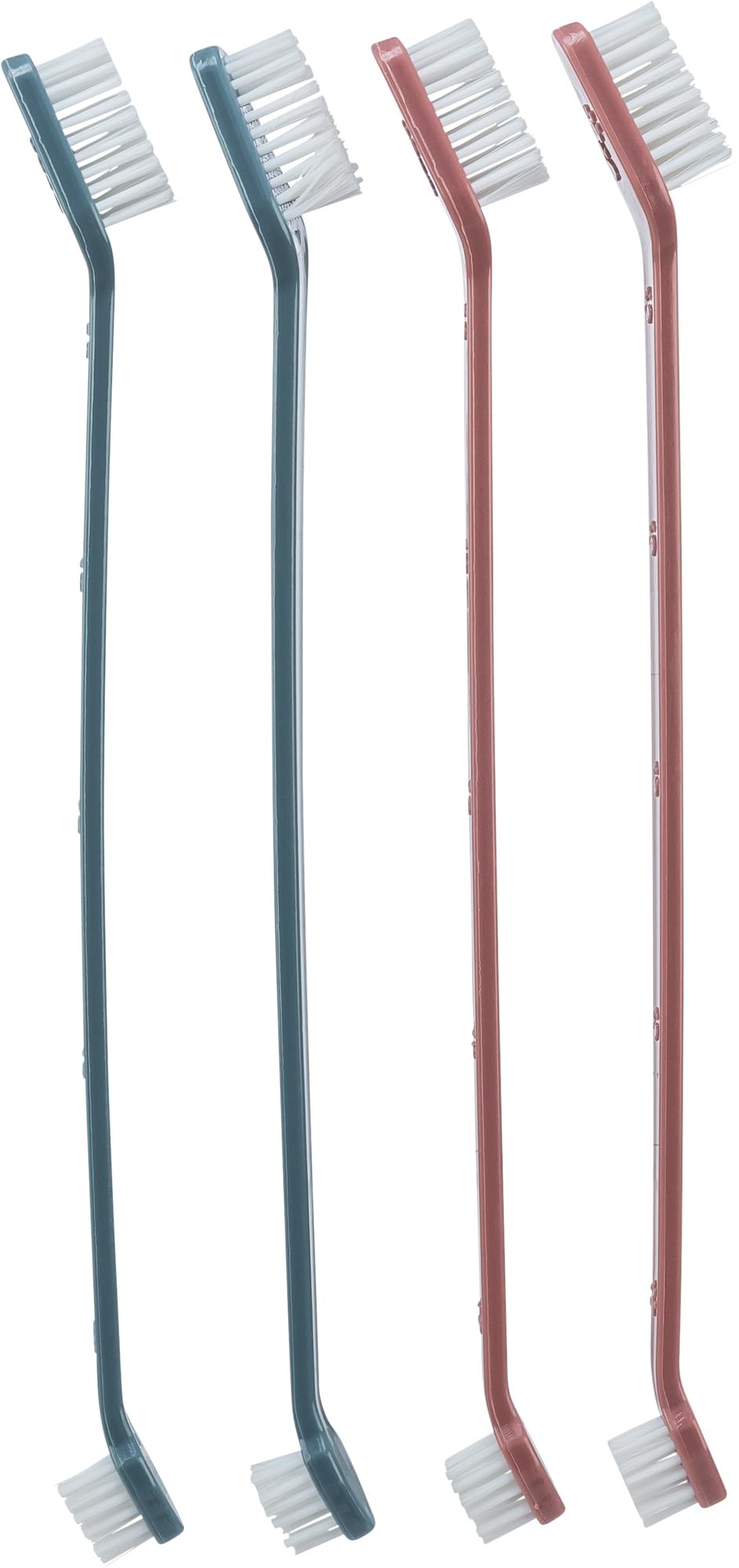 TRIXIE toothbrush set for dogs and cats - 4 pieces - 23 cm - red and blue - targeted cleaning of all teeth - 2558