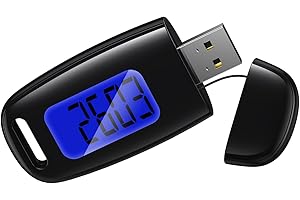 ORIA 3D Pedometer for Walking, Rechargeable Step Counter for Walking, Clip on Pedometer with Backlight, Lanyard, Simple Step Tracker for Men Women Teens Seniors