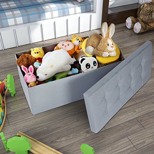 image for Lifewit 32inch Extra Large Foldable Storage Ottoman Bench Toy Storage 