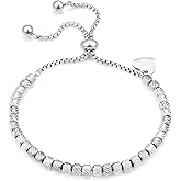 Yowivon Gold Plated Bracelets for Women Trendy Dainty Adjustable Bolo Bracelets Tennis Beaded Bracelet Tarnish Free Gold Plated Fashion Jewelry Gifts for Her