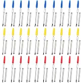AFUNTA 30 pcs 30/45 /60 Degree Carving Knife Vinyl Cutter Plotter Cutting Blades for CB09 CB09U Graphtec &ndash; Blue, Yellow, Red