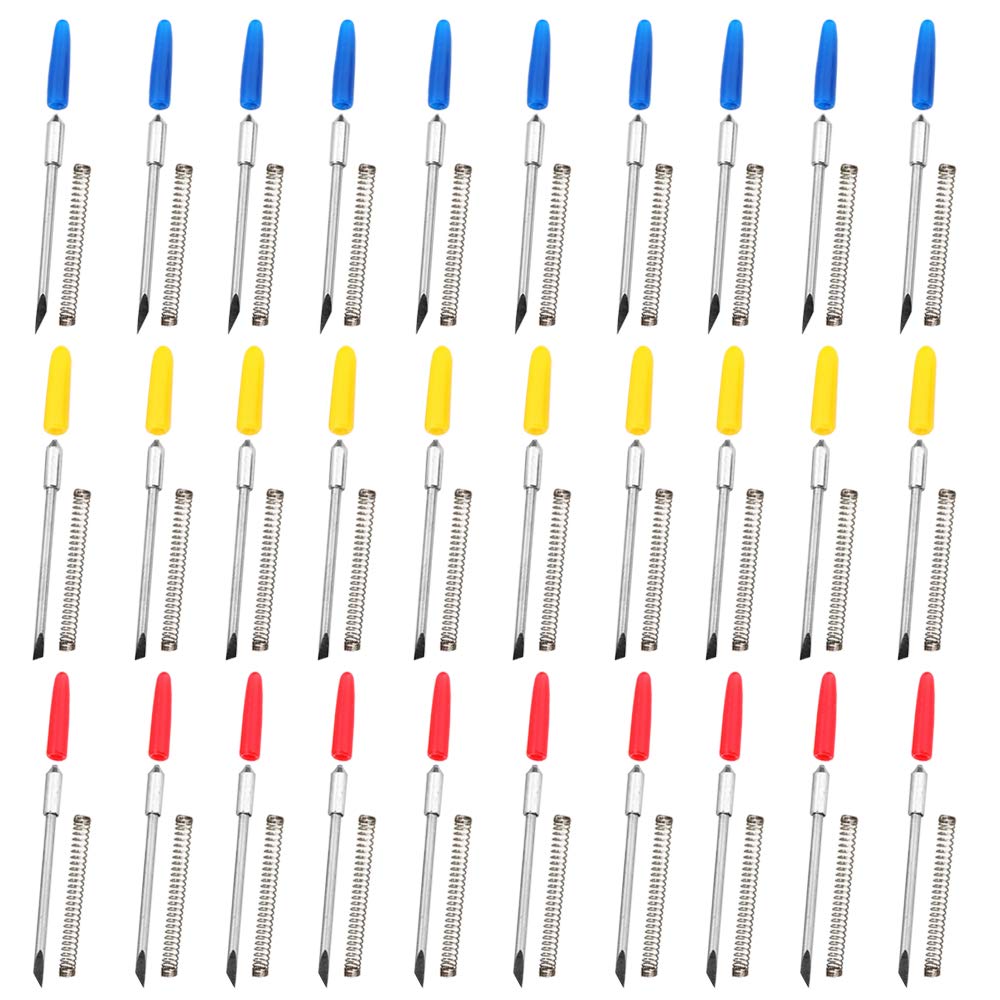 15-Piece Graphtec CB09U Blade Set - 30 Degree Replacement Blades For Vinyl Cutters, Aluminum Housing