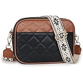 Prite Quilted Crossbody Purse for Women, Vegan Leather Bag with Shoulder Strap, Small Purse with Card Slots