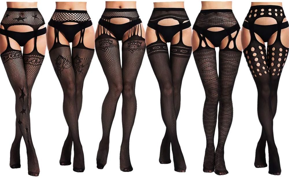 Fishnet Tights Garter Belts Tights Pantyhose Lace Stockings for Sexy Women