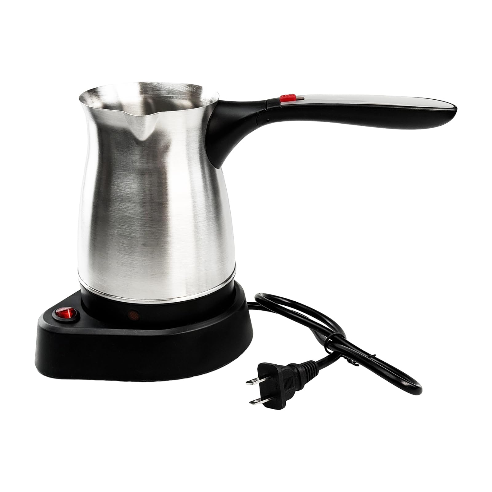 Photo 1 of Electric Turkish Coffee Pot, 600ml Stainless Steel Heating Tea Maker Kettle with Foldable Handle, 110V US Plug Turkish Electric Coffee Maker Machine for Home/Travel