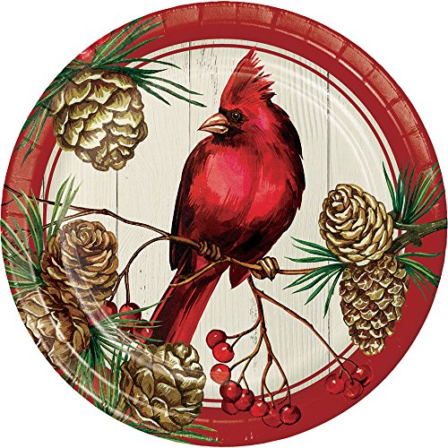 Creative Converting 8-Count Sturdy Style Dessert/Small Paper Plates, Winter Cardinal