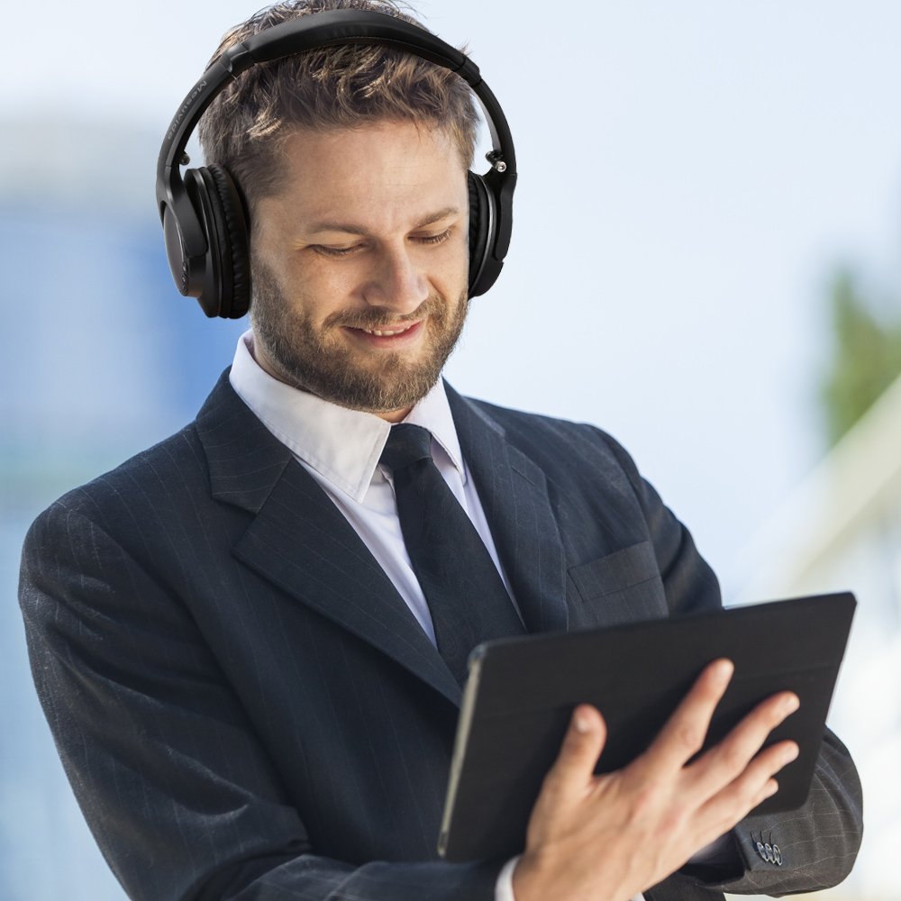 Foldable Bluetooth Headphones Over Ear Headphones HiFi Stereo Comfortable Wireless Headset with Deep Bass with Microphone Best Adjustable Headphones for Relax Travel Work for Cell Phones 12H Playtime