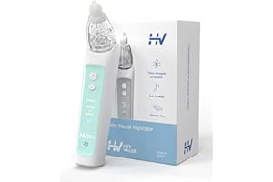 HEYVALUE Nasal Aspirator for Baby, Electric Baby Nose Sucker, Automatic Nose Cleaner with 3 Silicone Tips, Adjustable Suction Level and Music Soothing Function (Green)