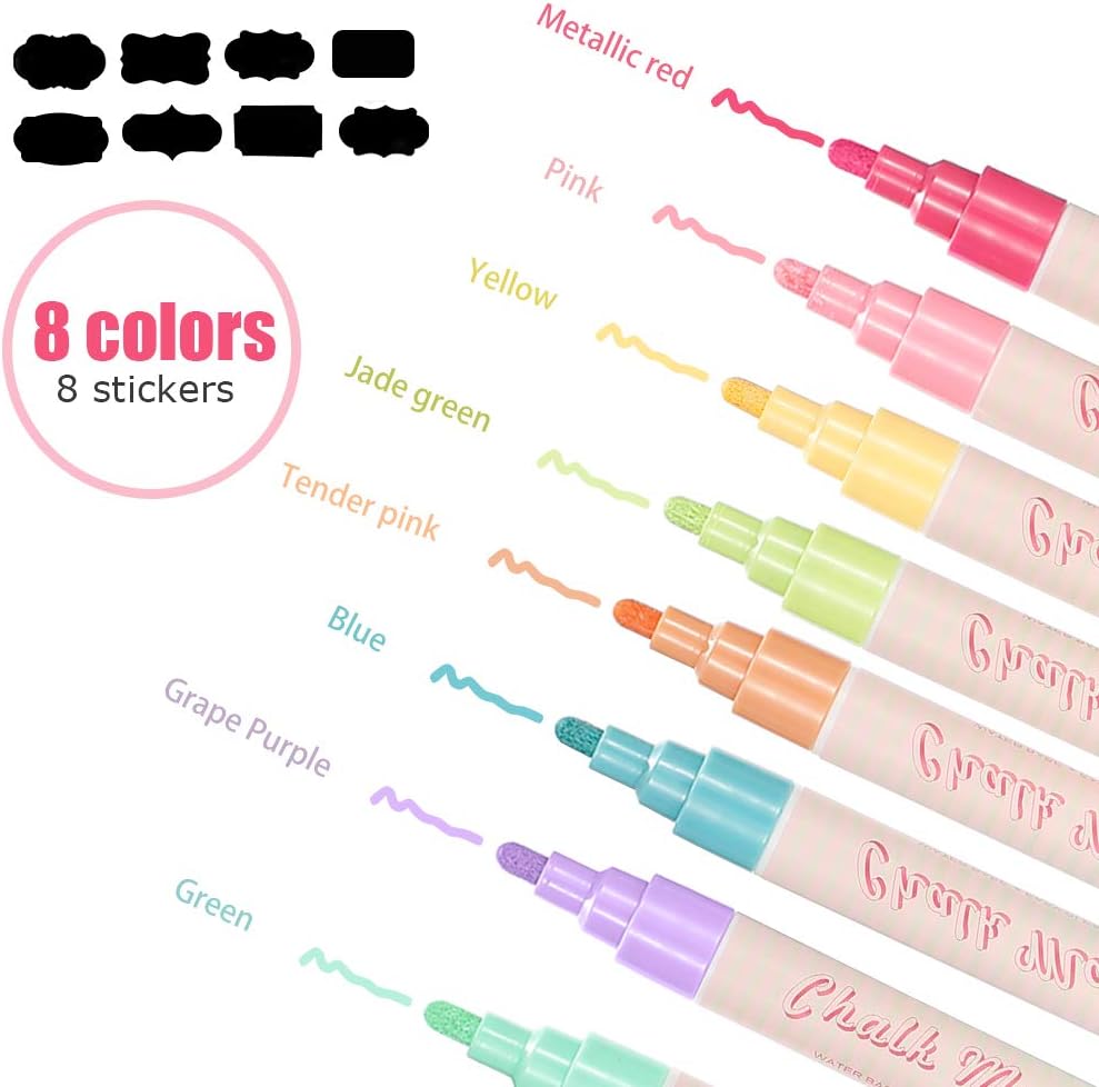 Amazon Com Chalk Marker Premium Liquid Chalkboard Neon Pens Liquid Colored Chalk Pens For Whiteboard Mirrors Glass Art Erasable Chalk Markers For Kids And Adults Set Of 8 Office Products