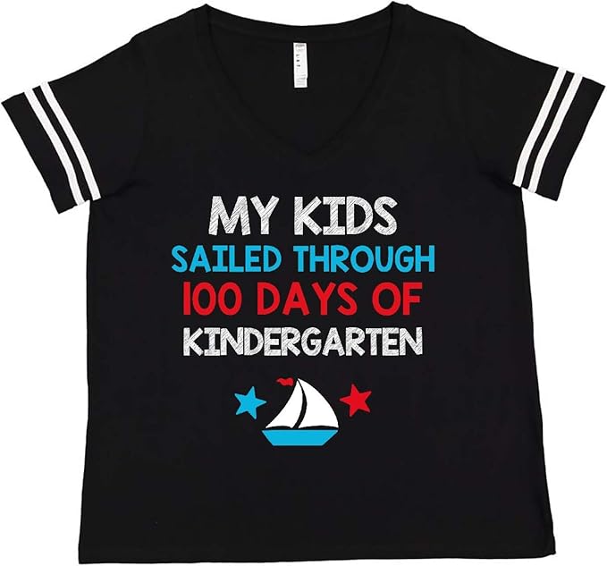 Amazon.com: inktastic Sailing 100 Days KND Women's Plus Size V-Neck