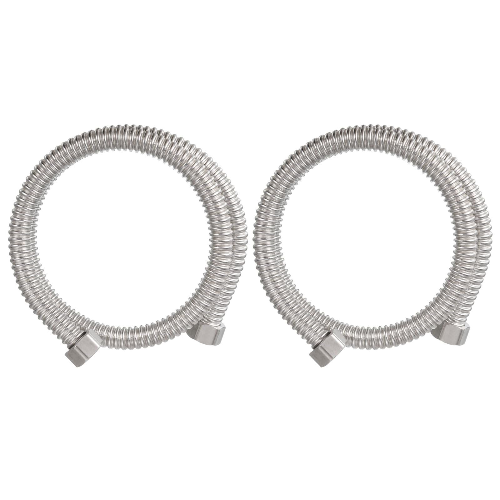 PATIKIL G1/2 x 31.5 Inch Flexible Stainless Steel Water Heater Hose, 2 Pack Durable Corrugated Water Heater Connector Hose for Water Pipes Fitting