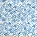 Ambesonne Snowflake Fabric by The Yard, Winter Holiday Illustration Christmas Snowflakes on Abstract Background, Decorative Fabric for Upholstery and Home Accents, 1 Yard, Blue White
