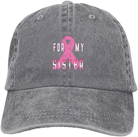 XunFenQi Pink Ribbon Brest Cancer Men and Women Vintage Washed Dyed Cotton Adjustable Plain Baseball Cowboy Cap