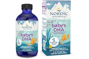 Nordic Naturals Baby’s DHA, Unflavored - 4 oz - 1050 mg Omega-3 + 300 IU Vitamin D3 - Supports Brain, Vision & Nervous System Development in Babies - Non-GMO - Servings May Vary