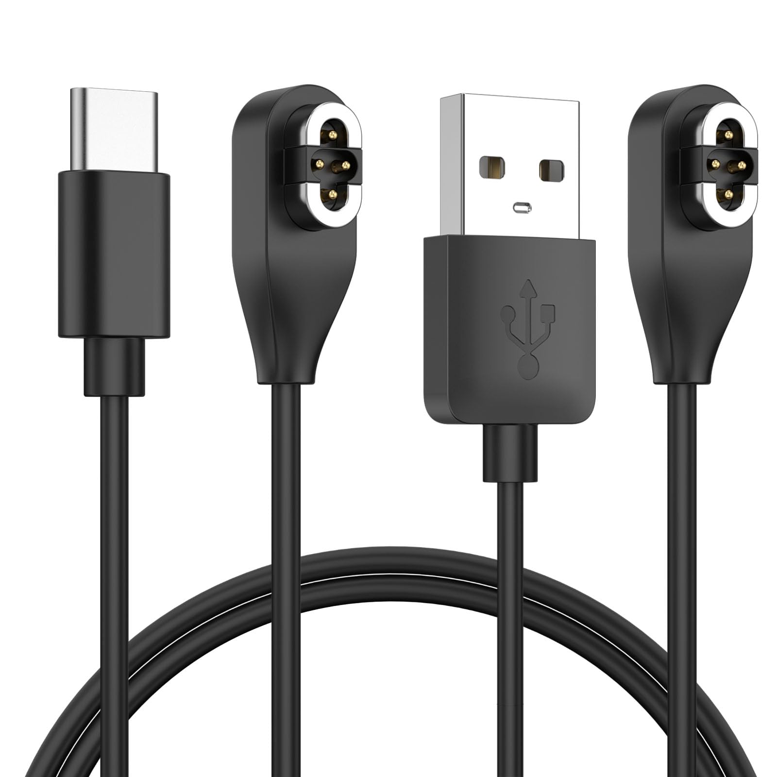 Photo 1 of 2 Pack Compatible for Shokz Charging Cable, Magnetic Charger Cord Compatible with Aftershokz Aeropex AS800, Shokz OpenRun Pro, OpenRun, OpenRun Mini, OpenComm Bone Conduction Headphones (USB+USB C)