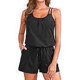 Tempt Me Romper Swimsuits - Women One Piece Bathing Suit with Shorts Boyleg Swimwear with Pockets 2026
