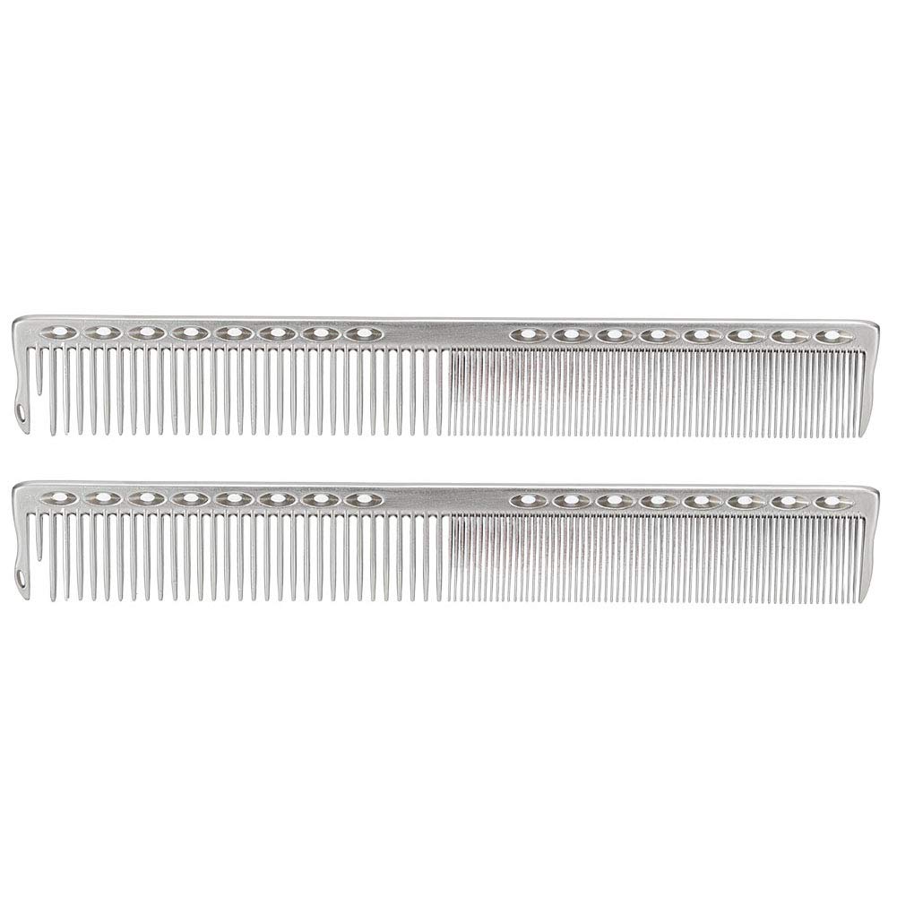2pcs Haircut Comb Professional Stainless Steel Hair Salon Comb Hairdressing Comb Styling Tool for Hairdressing and Hair Cutting(Silver)