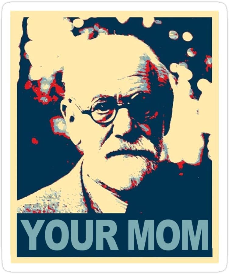 CRAIGWILLIS (3 PCs/Pack) Your Mom Sigmund Freud 3x4 Inch Die-Cut Stickers Decals for Laptop Window Car Bumper Helmet Water Bottle