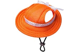 MaruPet Round Brim Princess Hat Visor Hat Pet Dog Mesh Porous Sun Hat with Ear Holes for Small, Extra Small Dog Teddy, Pug, Chihuahua, Shih Tzu, Yorkshire Terriers, Papillon S