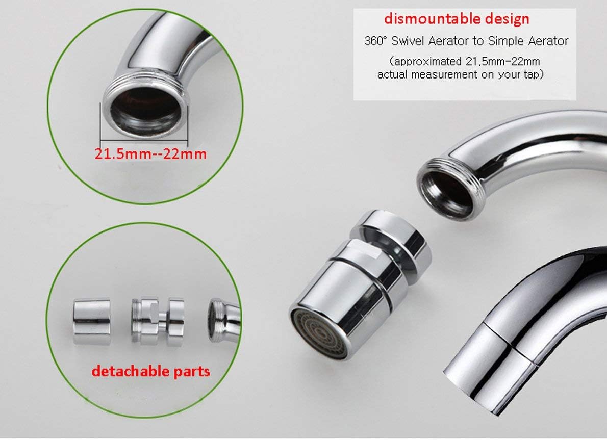 360-Degree Swivel Faucet Aerator 22mm Female Chromed Brass Water Saving with ABS Kitchen/Bathroom Tap Filter - Image 4