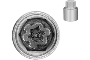 JEUCLEL 521 Wheel Locking Nut Key Compatible with VW VAG Volkswagen, (Socket OD 28mm - ID 25mm), Wheel Lock Nut Socket Adapte