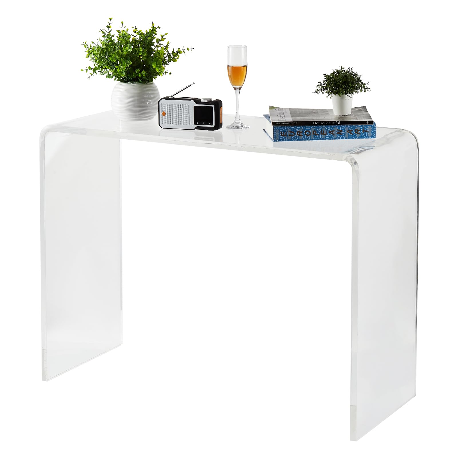 Photo 1 of *** item has scratches on top***
GarveeHome Modern Acrylic Console Table Transparent Narrow Side Table, Compact Accent Furniture for Living Room, Dining Room, or Entryway, 38.2x15x29.3 in