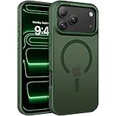 BENTOBEN Magnetic for iPhone 17 Pro Case 6.3" 2025, [Compatible with Magsafe] Slim Cute Matte Translucent Shockproof Drop Protective Bumper Women Men Phone Cover for iPhone 17 Pro, Dark Green