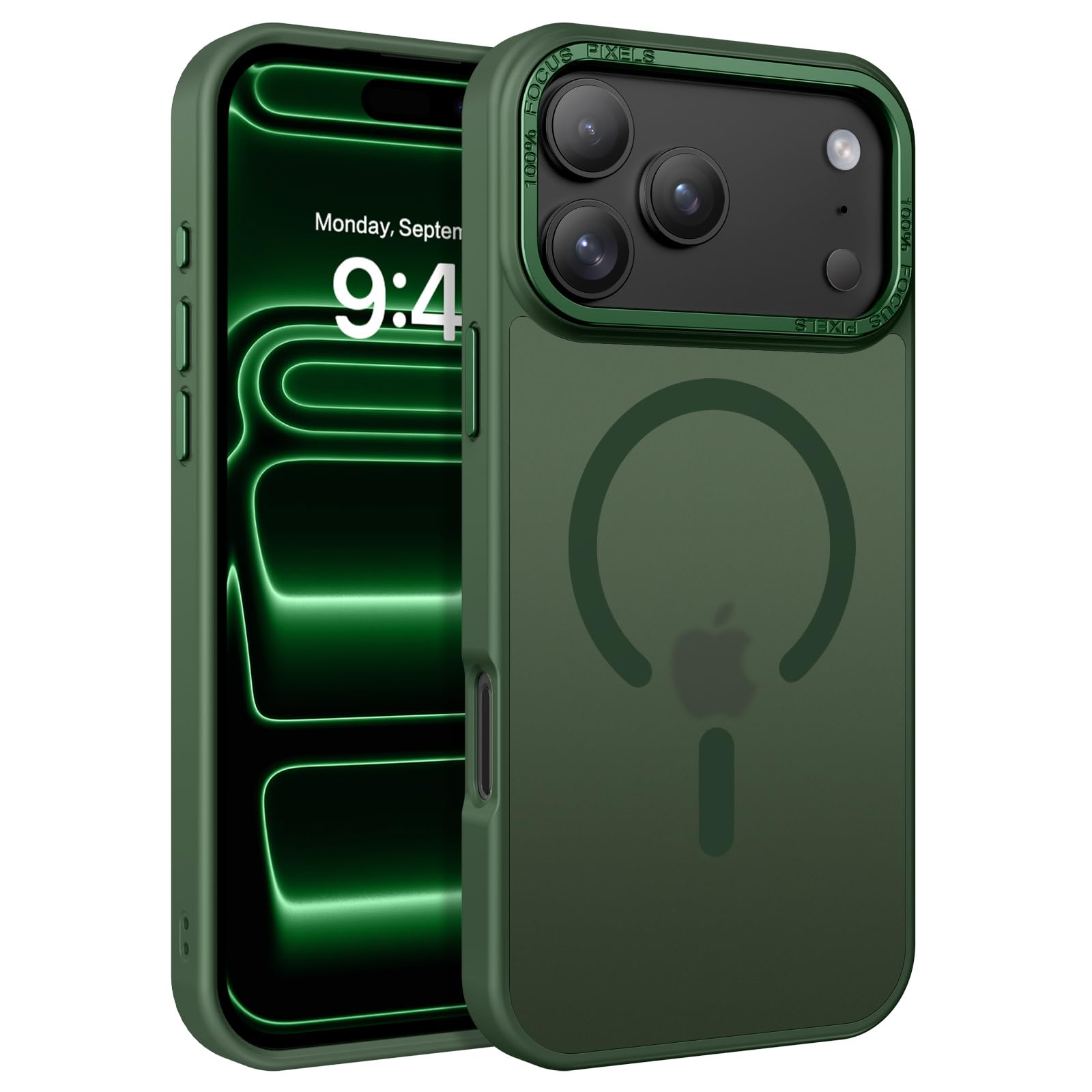 BENTOBEN Magnetic for iPhone 17 Pro Max Case 6.9" 2025, [Compatible with Magsafe] Slim Cute Matte Translucent Shockproof Drop Protective Bumper Women Men Phone Cover for iPhone 17 ProMax, Dark Green