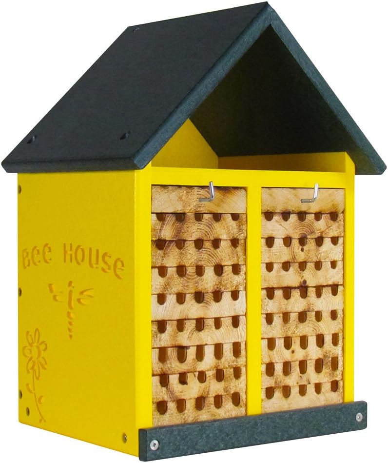 JCs Wildlife Double-Wide Large Poly Lumber and Pine Mason Bee House - Handmade in the USA