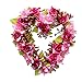 Adeeing Vintage Handmade Natural Wall Hanging Wreath Heart-Shape Garland for Wedding Home Decor Fuchsia