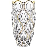 Hand Painted Gold Vase 11.6 inch Tall. (Gold)