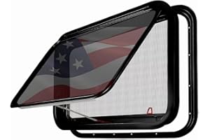 Aucuda RV Emergency Window 30" x 20" with Trim Kit for Camper Replacement in Winter, EXIT Windows with Screen for Cargo Trailer 1-3/4" Wall, Pop Out Egress RV Door Window Tint Shade, DOT Certificated.