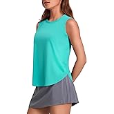 PINSPARK Workout Tank Tops Woman UPF 50+ Yoga Tanks Quick Dry Sleeveless Gym Shirts with Side Slits Loose Fit Athletic Top